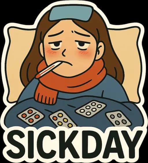Daily Stickers - Sick Day